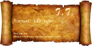 Turnai Tünde névjegykártya